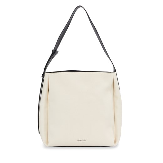 Torebka Calvin Klein Gracie Bucket Bag_Canvas K60K611665 Dk Ecru Canvas PC4 ze sklepu eobuwie.pl w kategorii Listonoszki - zdjęcie 169369009