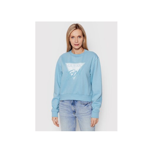 Guess Bluza Icon W2YQ01 KB681 Niebieski Regular Fit Guess XL MODIVO