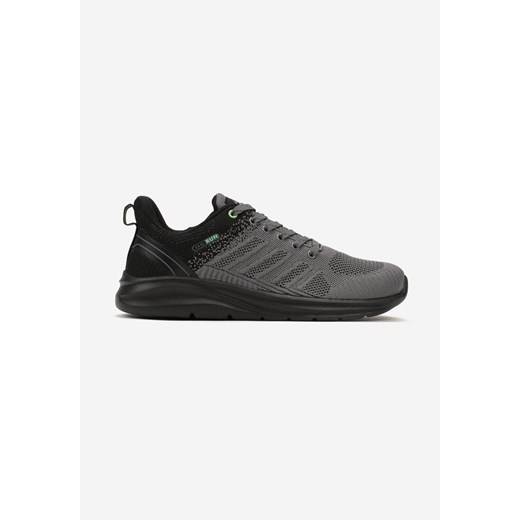 Szare Sznurowane Buty Sportowe z Ozdobnymi Przeszyciami Daisymay ze sklepu born2be.pl w kategorii Buty sportowe męskie - zdjęcie 169374727