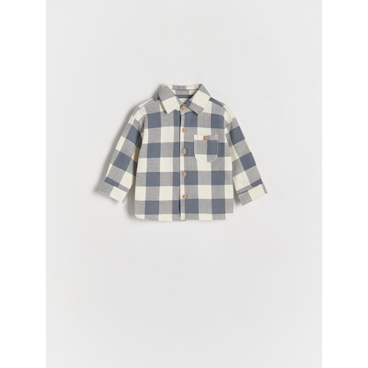 Reserved - Bawełniana koszula w kratę - granatowy ze sklepu Reserved w kategorii Odzież dla niemowląt - zdjęcie 169388926