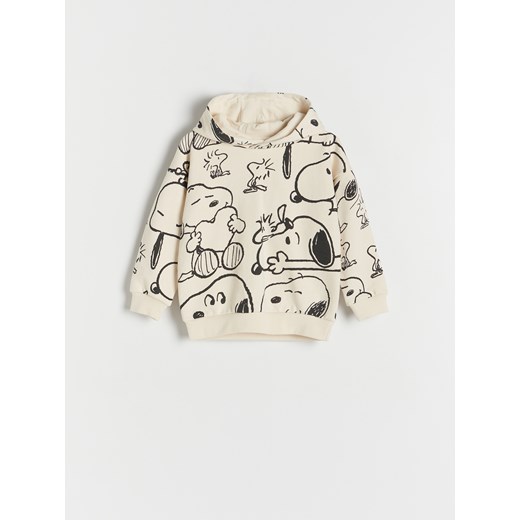 Reserved - Bluza oversize Snoopy - kremowy Reserved 5-2 lata) Reserved