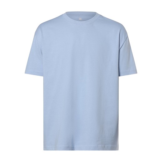 Nils Sundström Koszulka męska Mężczyźni Bawełna jasnoniebieski jednolity ze sklepu vangraaf w kategorii T-shirty męskie - zdjęcie 169389517
