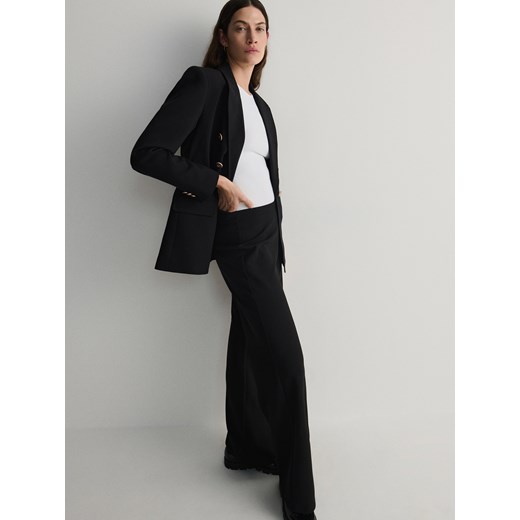 Reserved - Spodnie z szerokimi nogawkami - czarny ze sklepu Reserved w kategorii Spodnie damskie - zdjęcie 169391075