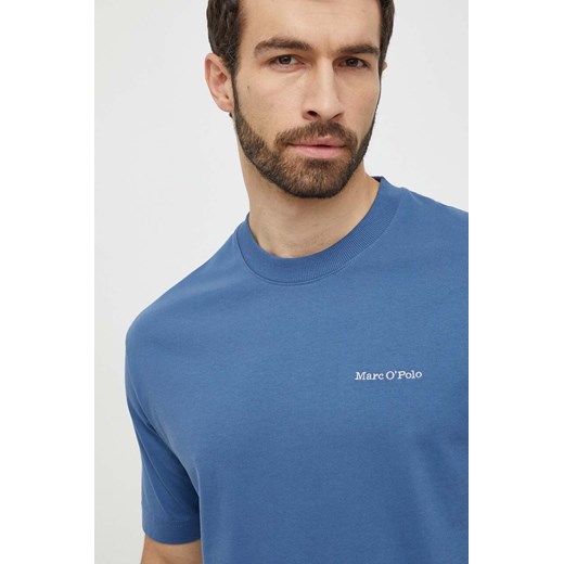 Marc O&apos;Polo t-shirt bawełniany męski kolor niebieski gładki S ANSWEAR.com
