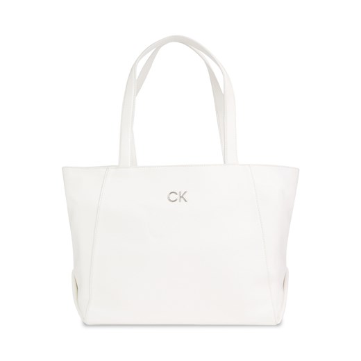 Torebka Calvin Klein Ck Daily Shopper Medium Pebble K60K611766 Bright White YAF ze sklepu eobuwie.pl w kategorii Torby Shopper bag - zdjęcie 169403749