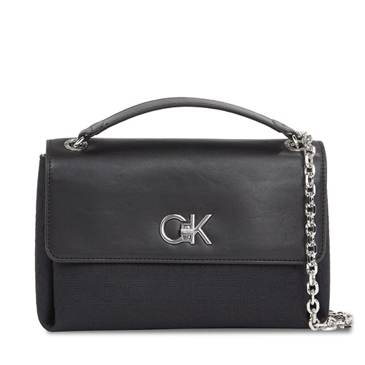 Torebka Calvin Klein Re-Lock Conv Shoulder Bag_Jcq K60K611755 Black Jacquard Mono 0GK ze sklepu eobuwie.pl w kategorii Kopertówki - zdjęcie 169403927