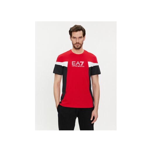 EA7 Emporio Armani T-Shirt 3DPT10 PJ02Z 1461 Czerwony Regular Fit ze sklepu MODIVO w kategorii T-shirty męskie - zdjęcie 169404969