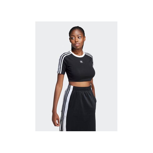 adidas T-Shirt 3-Stripes Baby IU2532 Czarny Slim Fit ze sklepu MODIVO w kategorii Bluzki damskie - zdjęcie 169405549
