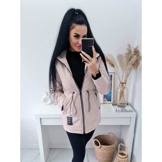 wiosenna matowa parka kurtka horizon z kapturem - beżowa S West XL STYLOWO