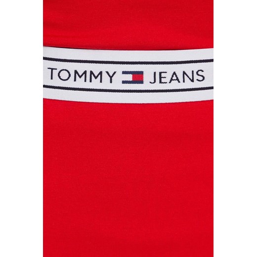 Tommy Jeans spódnica kolor czerwony mini rozkloszowana Tommy Jeans S ANSWEAR.com