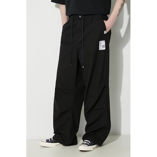 Maison MIHARA YASUHIRO spodnie bawełniane Ripstop Parachute Trousers kolor czarny proste J12PT051 ze sklepu PRM w kategorii Spodnie męskie - zdjęcie 169412657