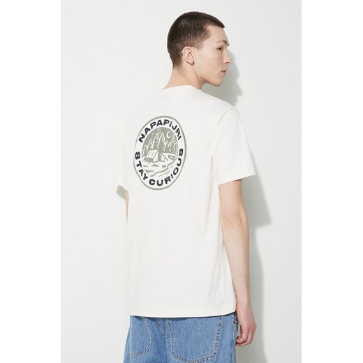 Napapijri t-shirt bawełniany S-Kotcho męski kolor beżowy z nadrukiem NP0A4HTVN1A1 ze sklepu PRM w kategorii T-shirty męskie - zdjęcie 169412709