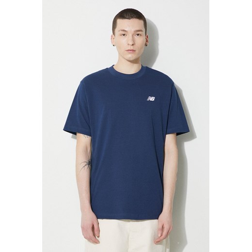 New Balance t-shirt bawełniany Small Logo męski kolor granatowy z aplikacją MT41509NNY ze sklepu PRM w kategorii T-shirty męskie - zdjęcie 169412727