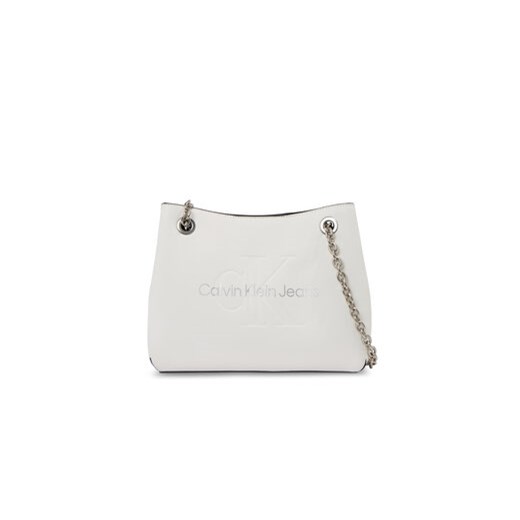 Calvin Klein Jeans Torebka Sculpted Shoulder Bag24 Mono K60K607831 Biały ze sklepu MODIVO w kategorii Kopertówki - zdjęcie 169413798