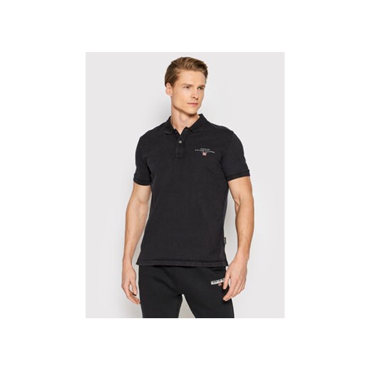 Napapijri Polo Elbas NP0A4GB4 Czarny Regular Fit ze sklepu MODIVO w kategorii T-shirty męskie - zdjęcie 169413836