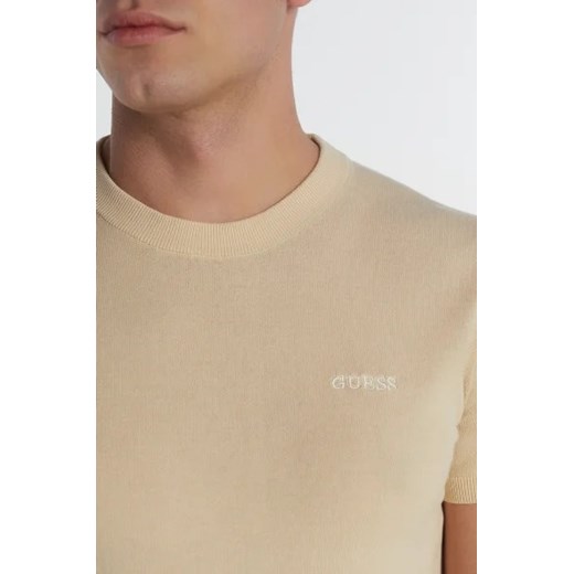 GUESS T-shirt | Slim Fit | z dodatkiem jedwabiu Guess L Gomez Fashion Store