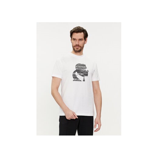 KARL LAGERFELD T-Shirt 755423 542241 Biały Regular Fit ze sklepu MODIVO w kategorii T-shirty męskie - zdjęcie 169416396