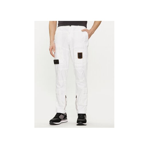 Aeronautica Militare Spodnie materiałowe 241PA1387CT1493 Biały Regular Fit ze sklepu MODIVO w kategorii Spodnie męskie - zdjęcie 169416547
