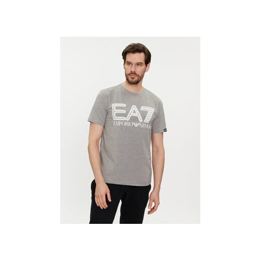 EA7 Emporio Armani T-Shirt 3DPT37 PJMUZ 3905 Szary Regular Fit ze sklepu MODIVO w kategorii T-shirty męskie - zdjęcie 169416848