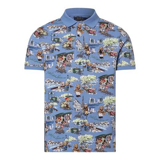Polo Ralph Lauren Męska koszulka polo Mężczyźni Bawełna niebieski wzorzysty ze sklepu vangraaf w kategorii T-shirty męskie - zdjęcie 169417155