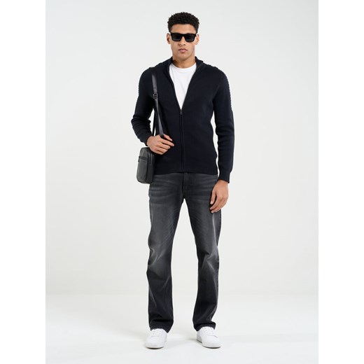 Sweter męski rozpinany czarny Forsat  906 ze sklepu Big Star w kategorii Swetry męskie - zdjęcie 169418205