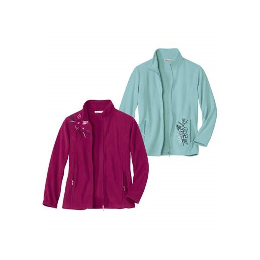 Zestaw 2 rozpinanych bluz z mikropolaru z haftami ze sklepu Atlas For Men w kategorii Bluzy damskie - zdjęcie 169418996