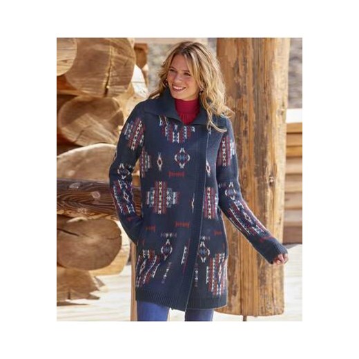 Trykotowy kardigan w azteckie wzory ze sklepu Atlas For Men w kategorii Bluzy damskie - zdjęcie 169419026
