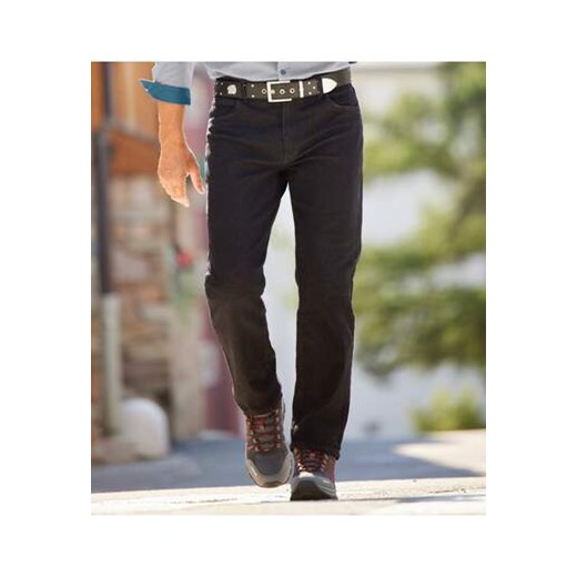 Wygodne, czarne jeansy regular z półelastyczną talią ze stretchem ze sklepu Atlas For Men w kategorii Jeansy męskie - zdjęcie 169419136