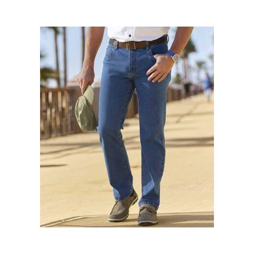 Niebieskie jeansy ze stretchem regular ze sklepu Atlas For Men w kategorii Jeansy męskie - zdjęcie 169419289