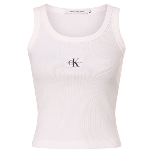 Calvin Klein Jeans Top damski Kobiety Bawełna biały jednolity M vangraaf
