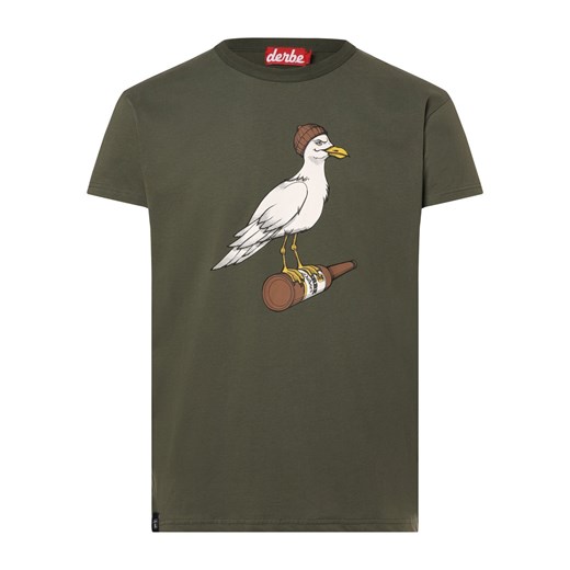 Derbe Koszulka męska Mężczyźni Bawełna khaki nadruk ze sklepu vangraaf w kategorii T-shirty męskie - zdjęcie 169421297