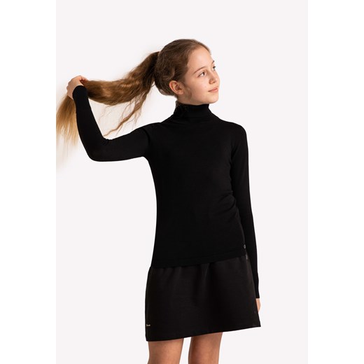 Czarny golfik dla dziewczynki S-JULI JUNIOR ze sklepu Volcano.pl w kategorii Swetry dziewczęce - zdjęcie 169422266