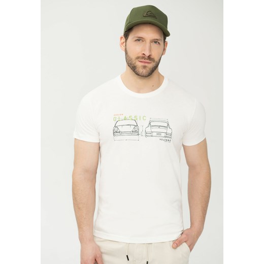 T-shirt bawełniany męski z krótkim rękawem T-ATE ecru Volcano XXL Volcano.pl
