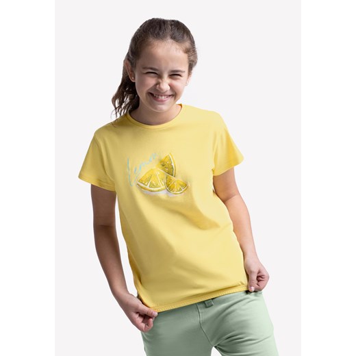 Żółta bluzka dziewczęca z limonką T-LEMON JUNIOR Volcano 134-140 Volcano.pl