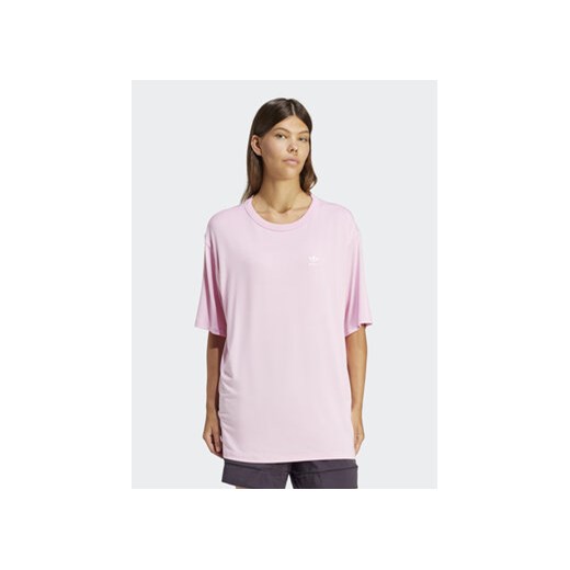 adidas T-Shirt adicolor Trefoil IR8067 Różowy Loose Fit ze sklepu MODIVO w kategorii Bluzki damskie - zdjęcie 169423597