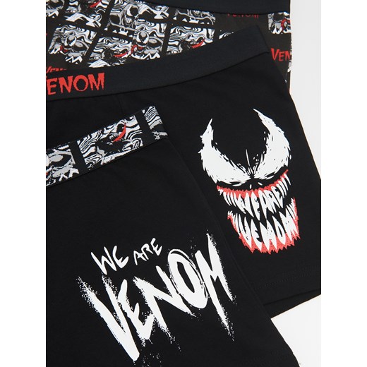 Cropp - 3 pack czarnych bokserek Venom - czarny Cropp M Cropp