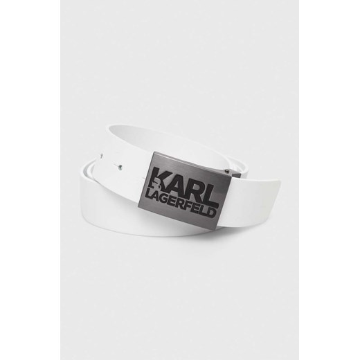 Karl Lagerfeld pasek skórzany męski kolor biały Karl Lagerfeld 110 ANSWEAR.com