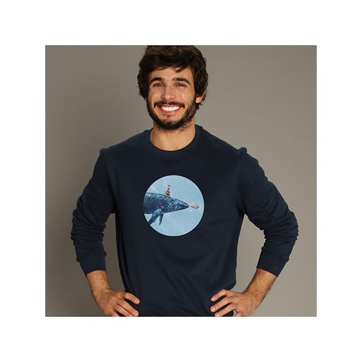 WOOOP Bluza &quot;Part whale&quot; w kolorze granatowym ze sklepu Limango Polska w kategorii Bluzy męskie - zdjęcie 169427557