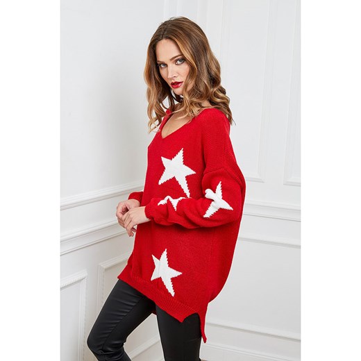 Plume Sweter &quot;Tami&quot; w kolorze czerwono-białym ze sklepu Limango Polska w kategorii Swetry damskie - zdjęcie 169427558