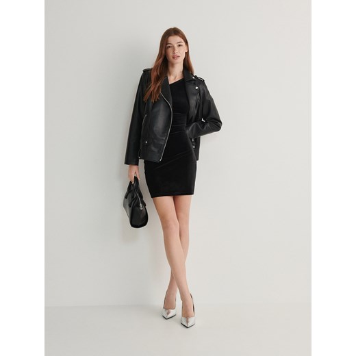 Reserved - Welurowa sukienka mini - czarny ze sklepu Reserved w kategorii Sukienki - zdjęcie 169429228