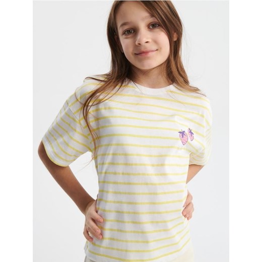 Sinsay - Koszulka z nadrukiem - biały ze sklepu Sinsay w kategorii Bluzki dziewczęce - zdjęcie 169430316