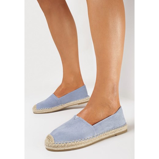Jasnoniebieskie Płaskie Espadryle Ozdobione Jutową Plecionką Noraille ze sklepu born2be.pl w kategorii Espadryle damskie - zdjęcie 169430829