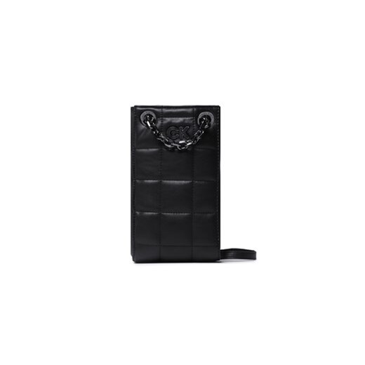 Calvin Klein Etui na telefon Re-Lock Quilt Phone Crossbody K60K610471 Czarny Calvin Klein uniwersalny wyprzedaż MODIVO