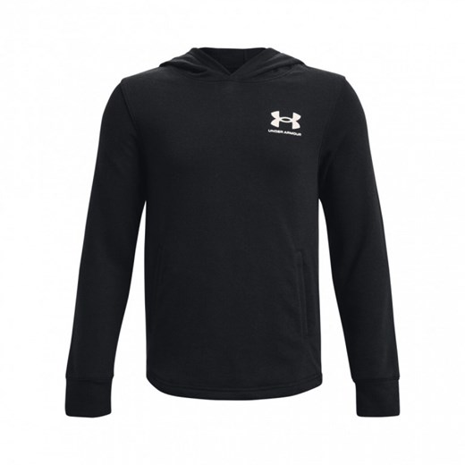 Chłopięca bluza dresowa nierozpinana z kapturem UA Rival Terry Hoodie czarna Under Armour XS Sportstylestory.com promocyjna cena
