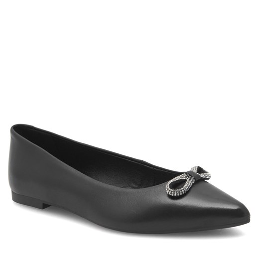 Balerinki Lasocki czarne płaskie bez zapięcia casualowe 