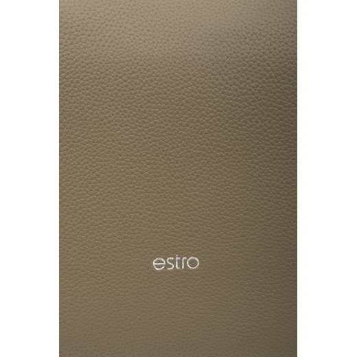 Estro: Brązowoszara torebka damska typu półksiężyc ze skóry naturalnej Estro  Estro