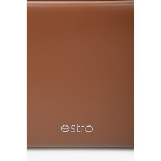 Estro: Brązowa torebka damska na ramię ze skóry Estro  Estro