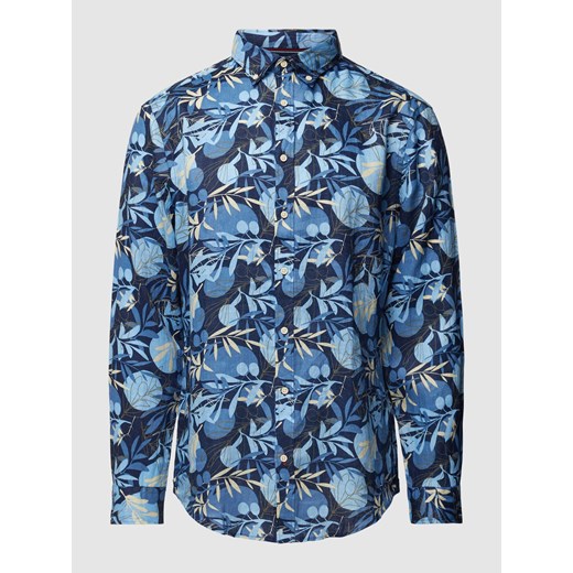 Koszula lniana o kroju regular fit z kwiatowym nadrukiem na całej powierzchni ze sklepu Peek&Cloppenburg  w kategorii Koszule męskie - zdjęcie 169443368