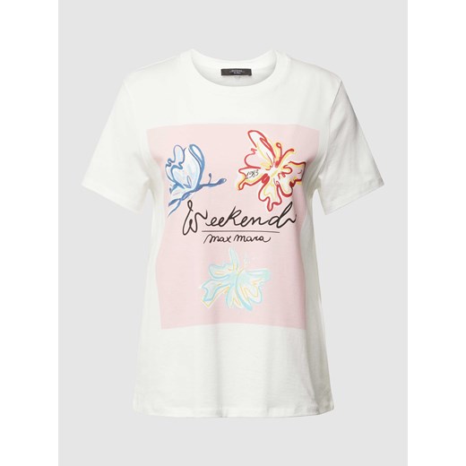T-shirt z nadrukiem z logo i motywem model ‘YEN’ ze sklepu Peek&Cloppenburg  w kategorii Bluzki damskie - zdjęcie 169443449