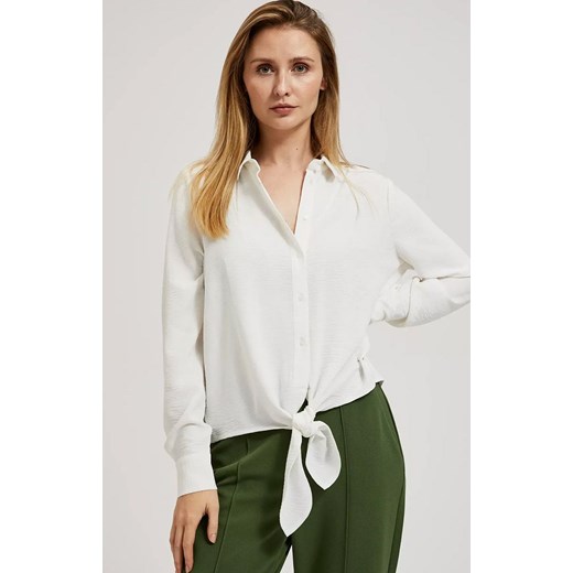 Koszula damska biała z wiązaniem 4312, Kolor biały, Rozmiar XS, Moodo ze sklepu Primodo w kategorii Koszule damskie - zdjęcie 169446859
